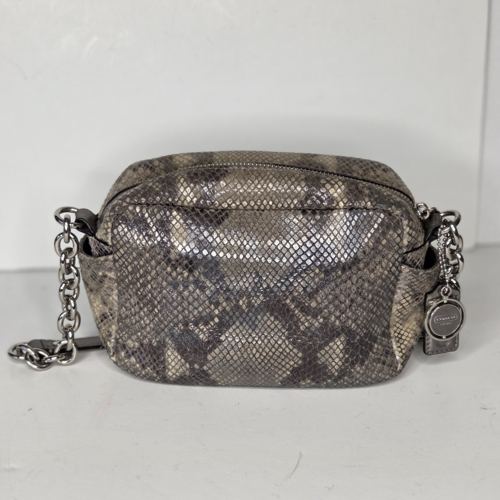 Coach Campbell SilverGray Python Exotic Snakeskin Camera Bag - Picture 13 of 16